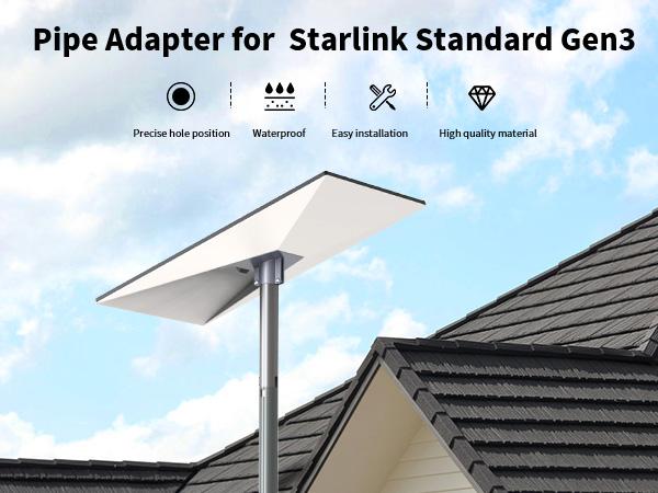 Support sur Tuyau Starlink Gen 3, Kit de Montage d'adaptateur de Montage sur Poteau , Gris
